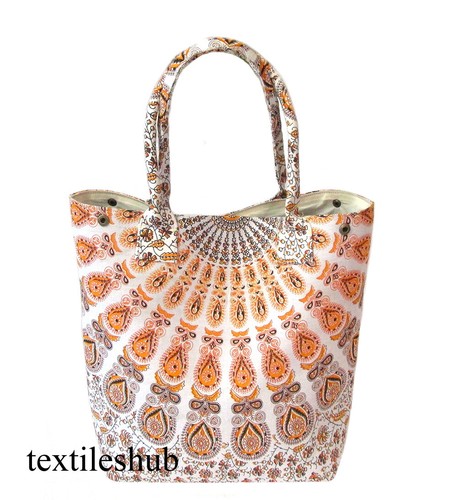 New Cotton Handmade Women's Shopping Purse Handbags Indian Mandala Shoulder Bags