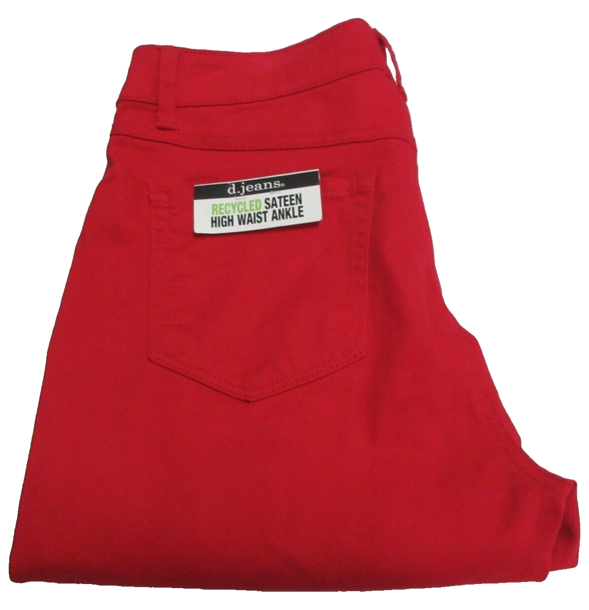 Women's Recycled Sateen High Waist Ankle Fit Red Pants Size 14 - Main Image