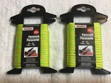 Tool Bench Hardware PARACORD YELLOW 1/8in x 25 ft New  2 packs