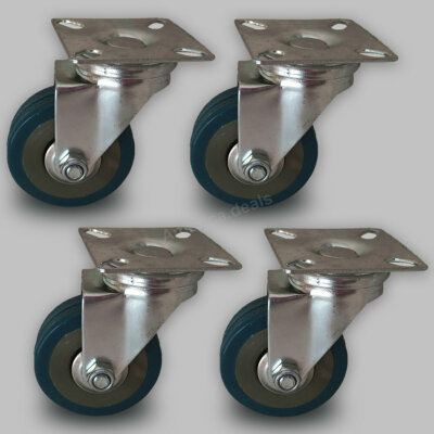 #ad 4 Pack 2#x27;#x27; Caster Wheels Swivel Plate Casters PVC $13.99
