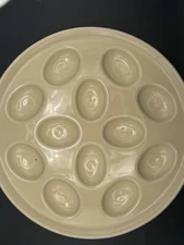 VTG Homer Laughlin Fiesta Ware Yellow 11” Fiesta Deviled Egg Serving Platter