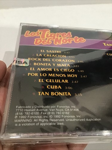 Los Tigres del Norte - Tan Bonita CD NEW 1992 Fonovisa. El Celular. Very Rare - Picture 6 of 7