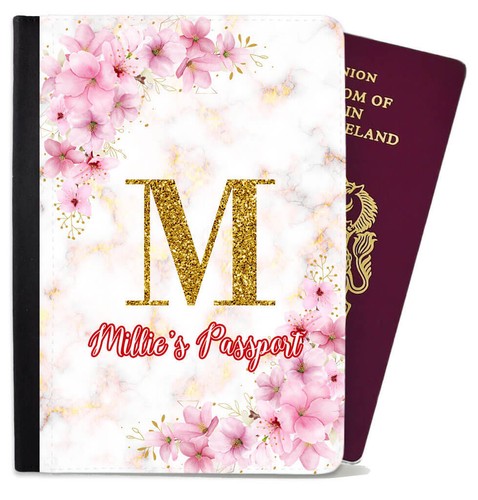 Funda de pasaporte de diseño floral personalizada cualquier nombre regalo vacaciones 24 - Imagen 12 de 23