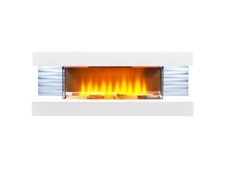 Sureflame WM-9332 Electric Wall Fireplace Suite with Downlights & Remote in Pure
