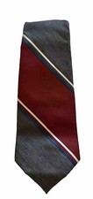 Ketch 3” Tie Vintage Gray Burgundy striped mens Designer Necktie Made In USA