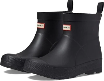 Hunter Play Boot Kids Unisex Black Pull On Rubber Ankle Wellington Boots NEW