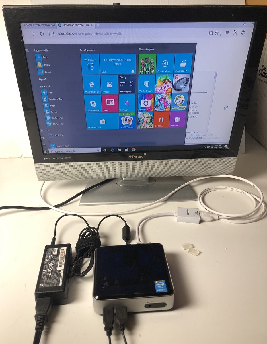 Intel NUC Core i3-4010U D34010WYK, WIN 10, 8GB RAM W/Charger Intel NUC Core i3-4010U D34010WYK, WIN 10, 8GB RAM W/Charger