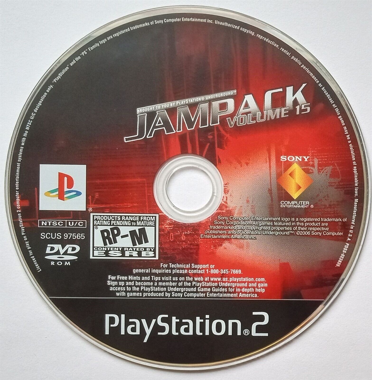 Vol. 15 Jampack Demo Disc Playstation Underground PS2 RP-T Teen