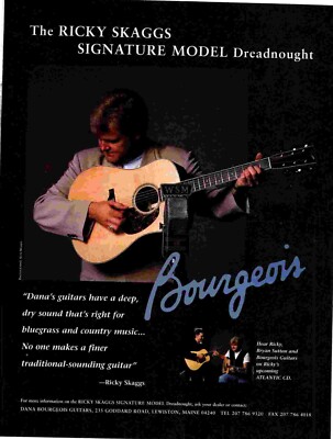 TOPFBILD/WERBUNG 11X8 RICKY SKAGGS DREADNOUGHT - GILDENGITARREN
