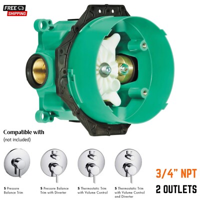 3/4'' NPT Inlet Universal Rough in Valve Plumbing Box for Hansgrohe Shower Valve 