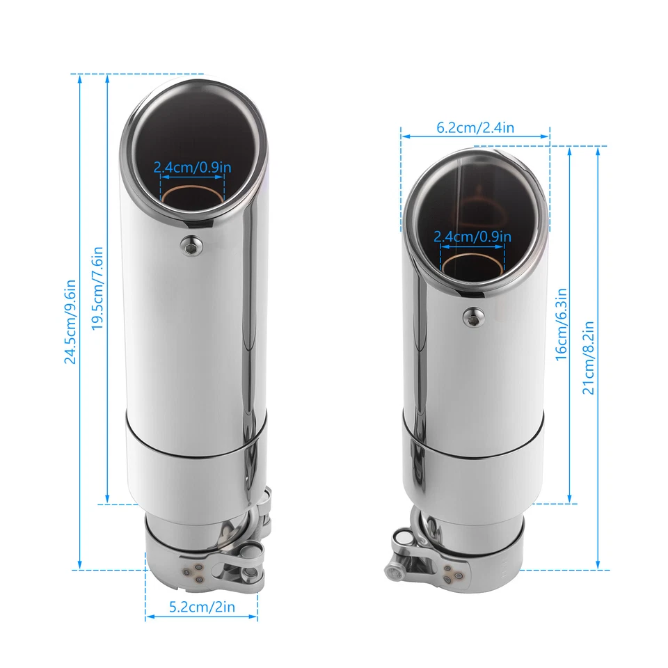 2PCS Slip On Shorty Exhaust Muffler For Indian Scout Sixty Rogue Bobber 2015-25​ Foto 2 de 4