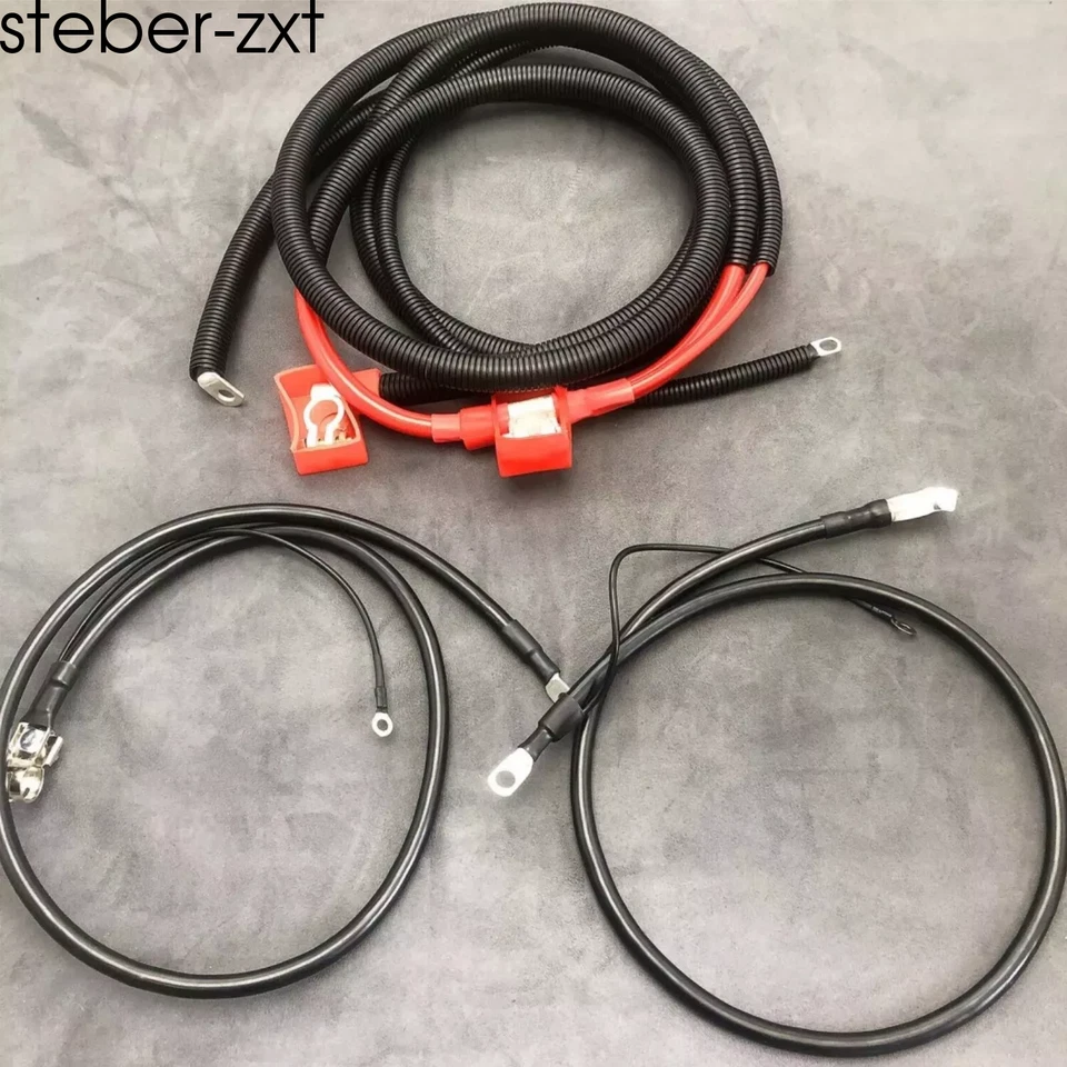 Kit de cable de arranque de batería negativo y positivo Powerstroke para Ford 1994-97 7,3 L Foto 2 de 4