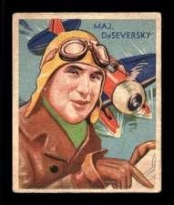 1934 National Chicle Sky Birds #91 Major DeSeveresky VG History Card