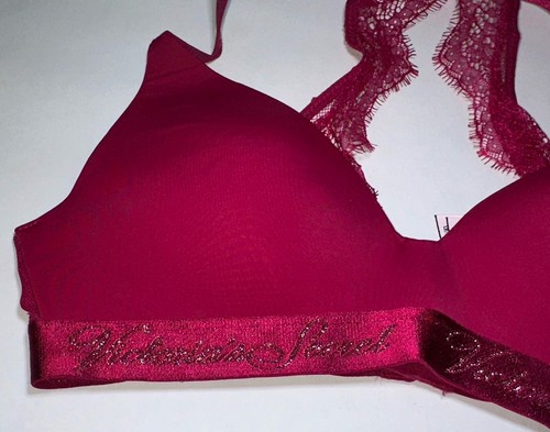 Victoria’s Secret T-Shirt leicht gefüttert Bügel Spitze Racerback BH 34 A - Bild 4 von 22