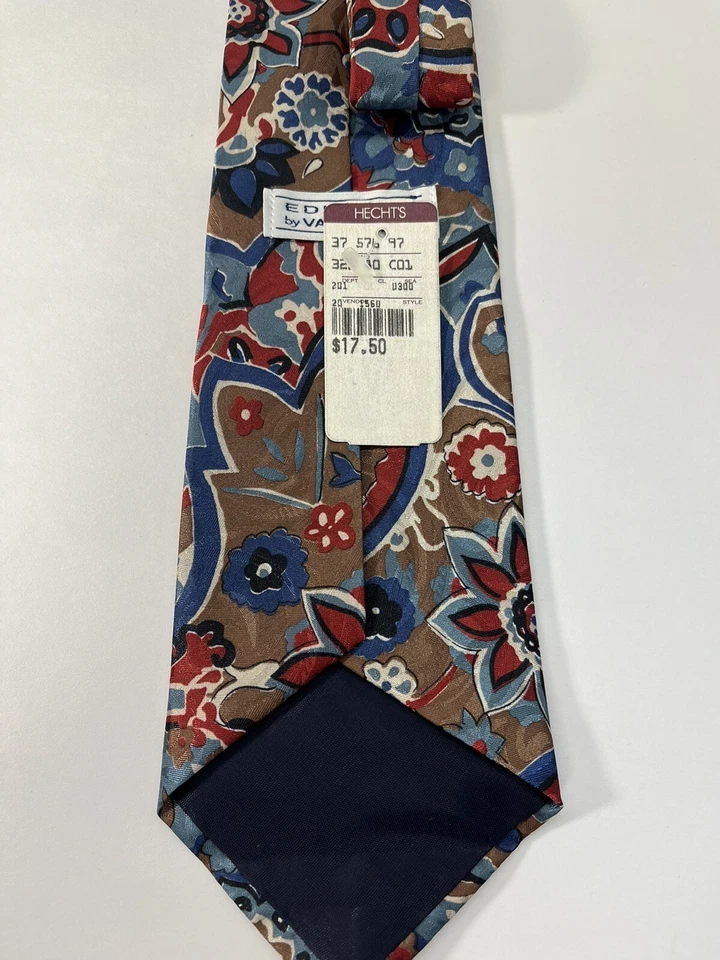 Corbata abstracta floral vintage Elements para hombre nueva con etiquetas Foto 2 de 2