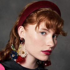 Lele Sadoughi Corduroy Alice Headband Merlot New 