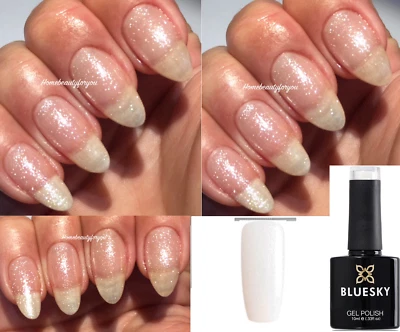 BLUESKY GEL NAIL POLISH SILVER VIP CLEAR GLITTER 80535 LED UV SOAK OFF