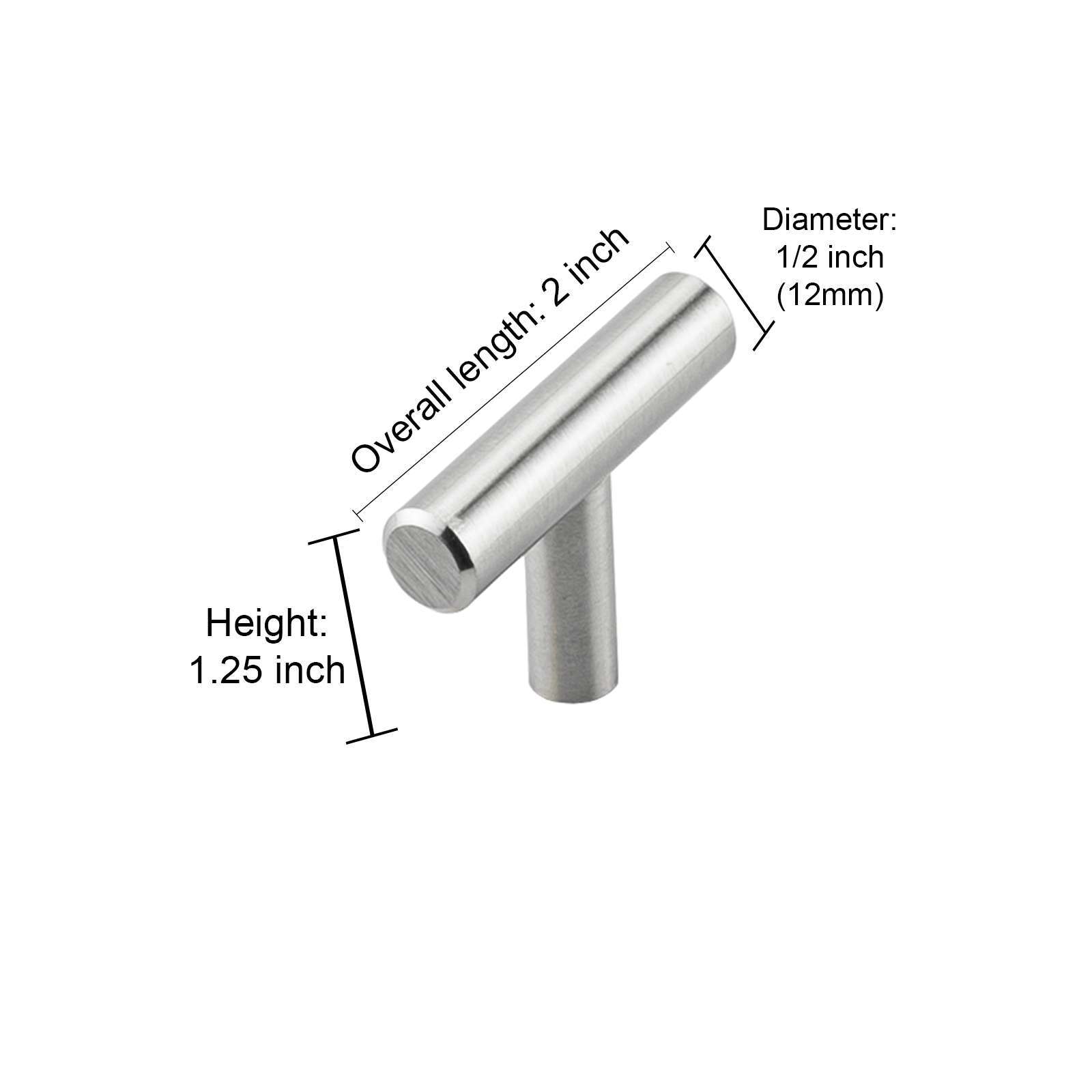 25 Pack Brushed Nickel 304 Stainless Steel T Bar Modern Kitchen