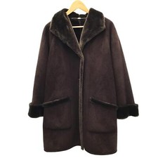 Viyella Brown Faux Fur Lined Coat Uk L