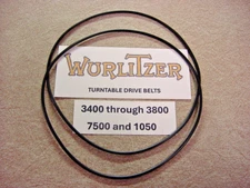 Wurlitzer Jukebox Turntable Belts, New Fits Models 3400 through 3800, 1050, 7500