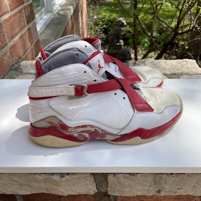 Size US Mens 11.5 - Jordan 8.0 White Red No Laces On One