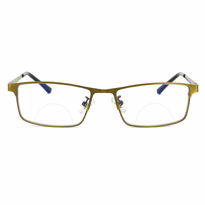Mens Bifocal Reading Glasses Transition Photochrome Gold Reader + 1.0 1