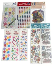 New Vintage Lot of 8 Packs Stickopotamus Mrs. Grossman's Birthday Stickers NIP