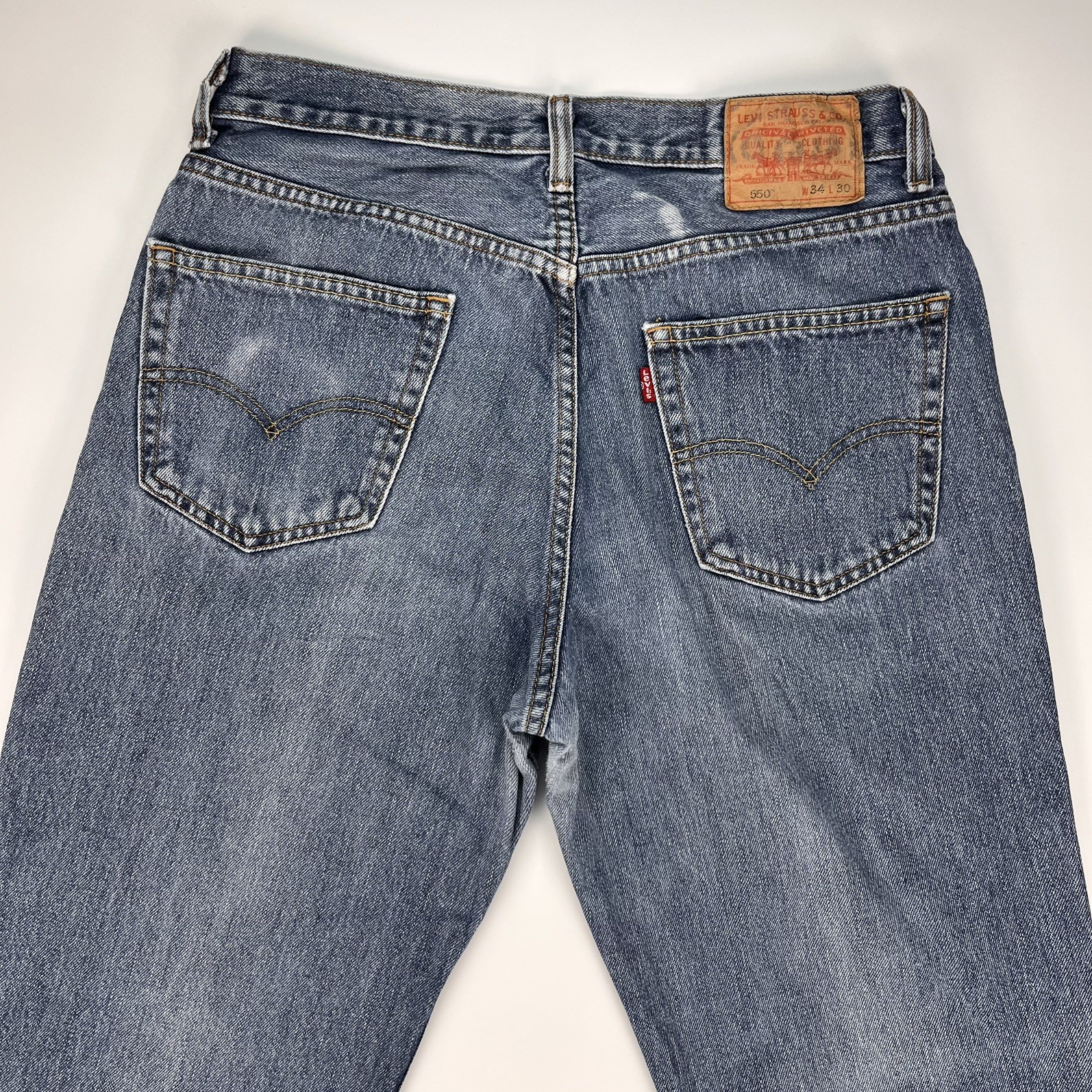 Levis 550 Jeans Mens W34 L30 Blue Regular Fit Denim Trousers Premium 100% Cotton image 7
