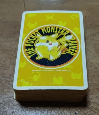Pokemon Playing 54 Cards Poker Yellow Pikachu Nintendo 1996 Japanese Rare - Image 1 of 4