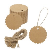 "100Pcs GeschenkanhäNger Aus Kraftpapier, 2,4X2,4\" Holzschliff-Papierschilder"