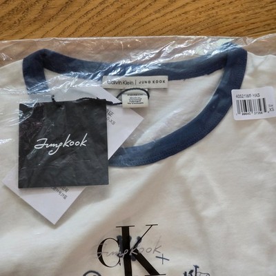 JUNGKOOK X Calvin Klein Women's Graphic Ringer Baby Short Sleeve T