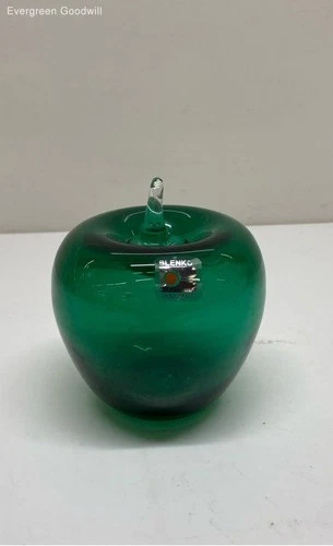 Blenko Emerald Green Apple Blown Glass Sculpture