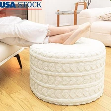 Soft Pouf Ottoman Footstool Lightweight Round Floor Cushion Home Decor New