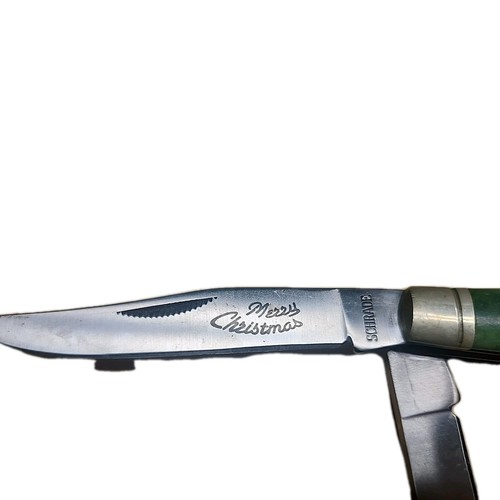 Vintage Shrade USA Stainless Jack Knife Christmas Edition 2 Blades - Picture 5 of 6