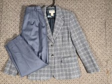 Vintage Pendleton Petite 2pc Suit Women's 8 Lambswool  Virgin Wool Plaid Flaw 