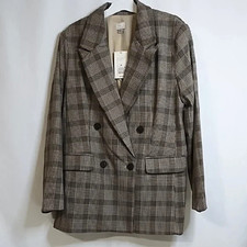 New With Tags A New Day Brand Medium Brown Plaid Professional Blazer