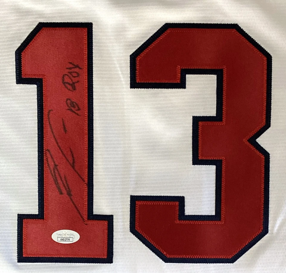 Ronald Acuna Jr. Signed In Black Braves White Nike Baseball Jersey 18 ROY JSA - Image 2 of 4