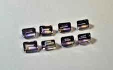 LOT OF (4) FOUR GENUINE FACETED OCTAGON BI-COLOR AMETRINE  8X6MM BELOW WHOLESALE