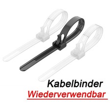 KABELBINDER l&ouml;sbar 7,6 / 4,8 / 3,6mm Wiederverwendbar Wiederverschlie&szlig;bar