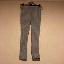 grey ribbed wide-leg trousers size L 6 