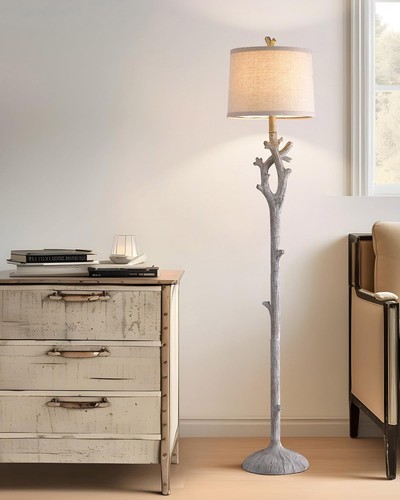 Retro Farmhouse Floor Lamp for Living Room Rustic Standing Lamps Tree Trunk D... - Picture 7 of 8