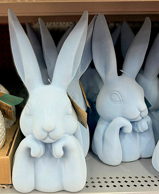 Viral Flocked Blue Bunny Bust 12.5'' Tabletop Decoration by Way to Celebrate