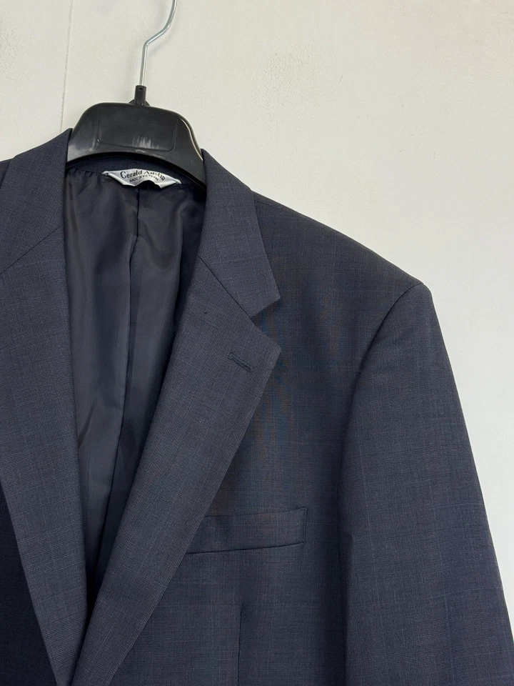 Blazer Gerald Austin Para Hombres 43S Azul Marino Lana Glen Cuadros Abrigo Deportivo Chaqueta Foto 3 de 4