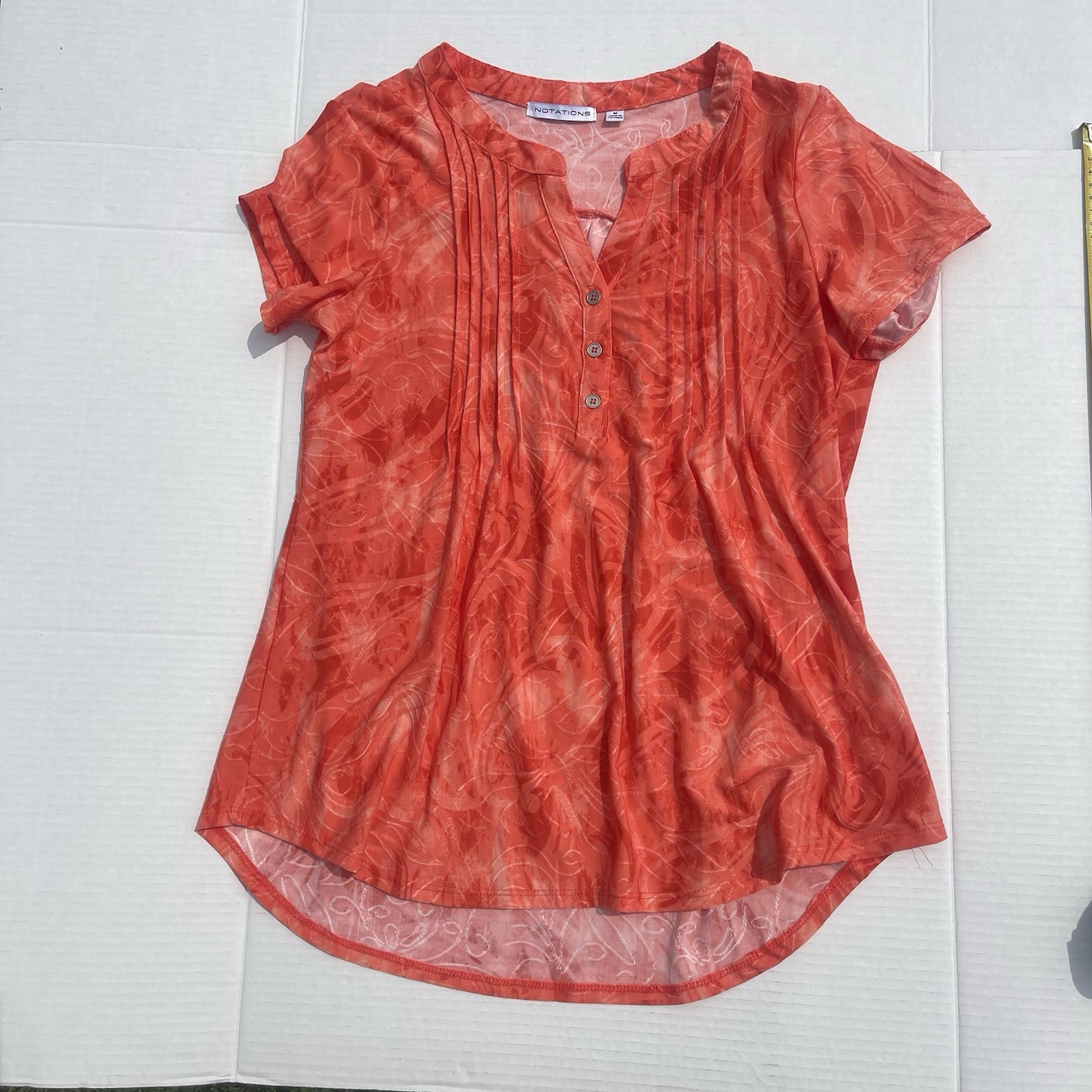 Notations Women’s Orange Blouse Medium - image 2