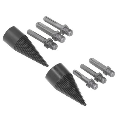 Firewood Bit Cone Wood Splitting Drill Carbon Steel Log Splitter Tool With 3x Re