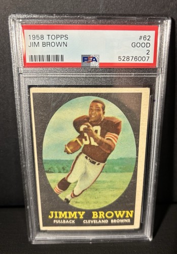 1958 Topps Jim Brown RC Cleveland Browns #62 PSA 2 Football Card - Great Color