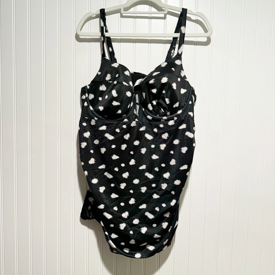 Juego de natación Tankini con estampado animal cacique Lane Bryant talla grande 18 Foto 2 de 4