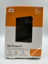 WD 5TB My Passport USB 3.2 Gen 1 External Hard Drive (Black)