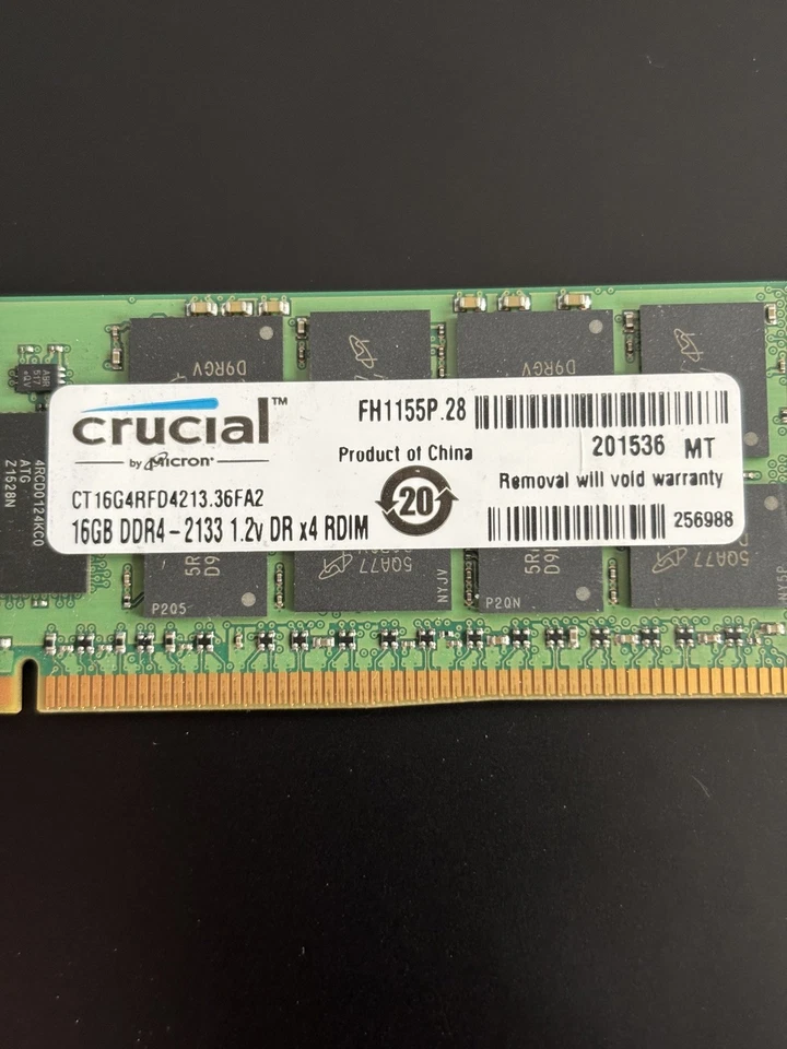 Memoria Crucial PC4-17000 16 GB RDIMM 2133 MHz PC4-17000 DDR4 (CT16G4RFD4213) Foto 2 de 4