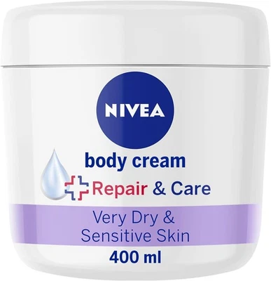 NIVEA Repair & Care Body Cream 400ml Very Dry Sensitive Skin Deep Moisture